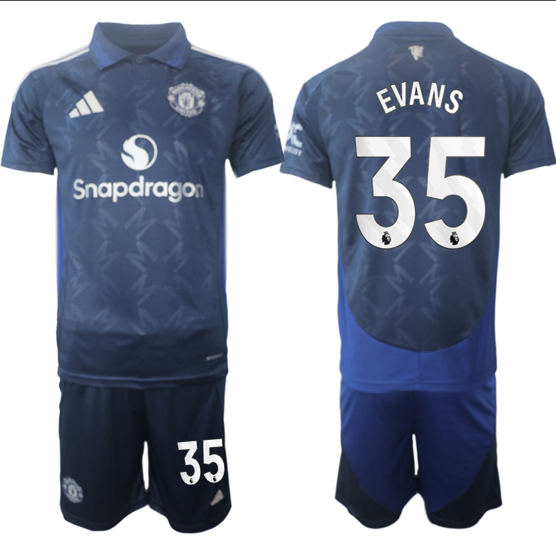 Men 2024-2025 Club Manchester United away blue #35 Soccer Jersey